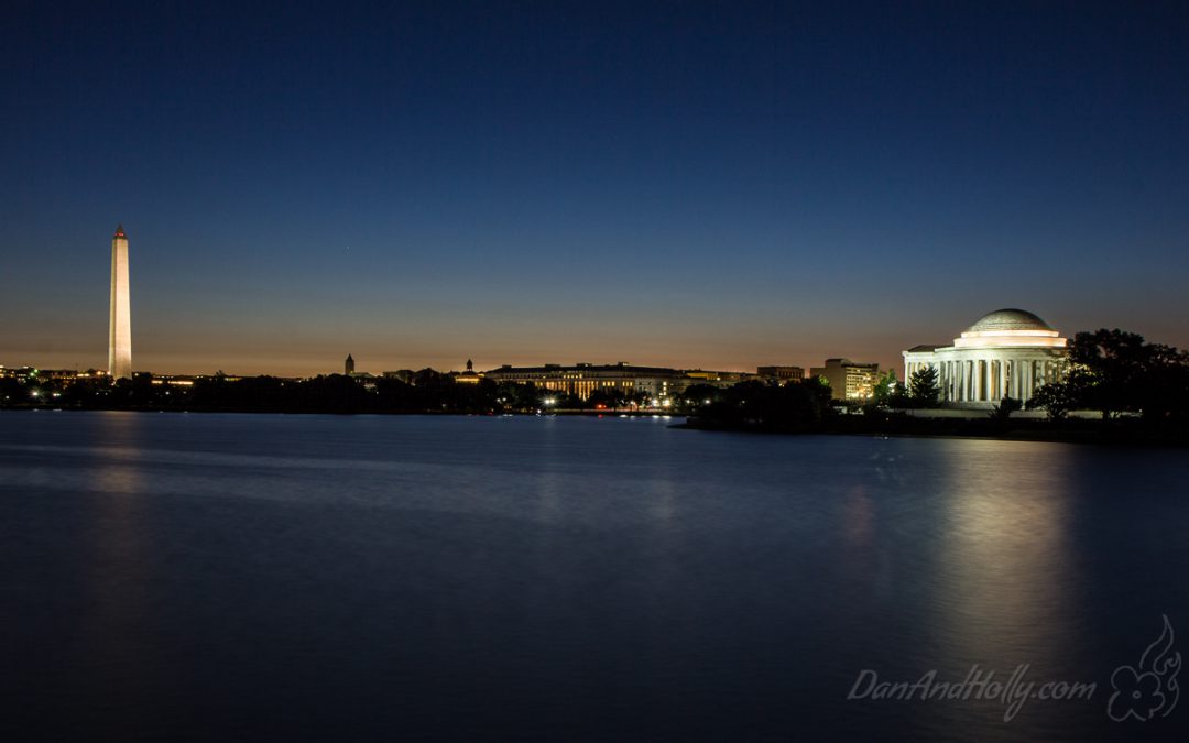 First light at the Jefferson Memorial
