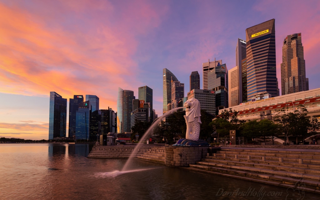 Sunrise with the Merlion